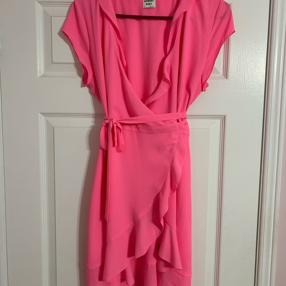 Sunday Best Vibrant Pink High Low Dress - Picture 1 of 3